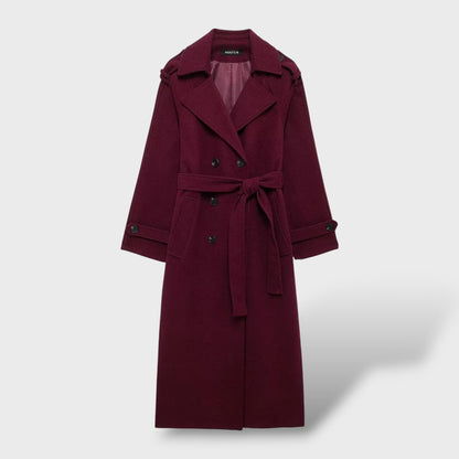 Abrigo Largo Elegante Mujer Invierno