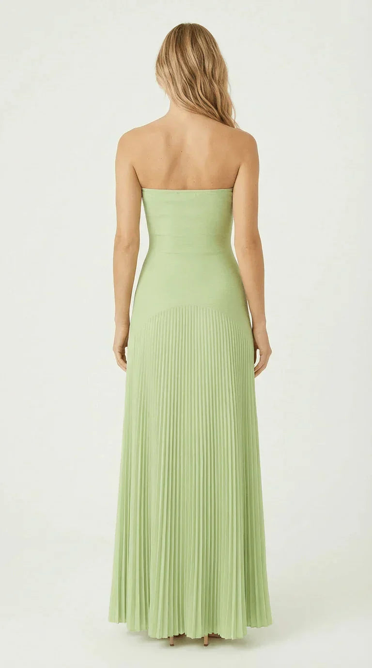 Vestido maxi elegante sin mangas con cintura caída