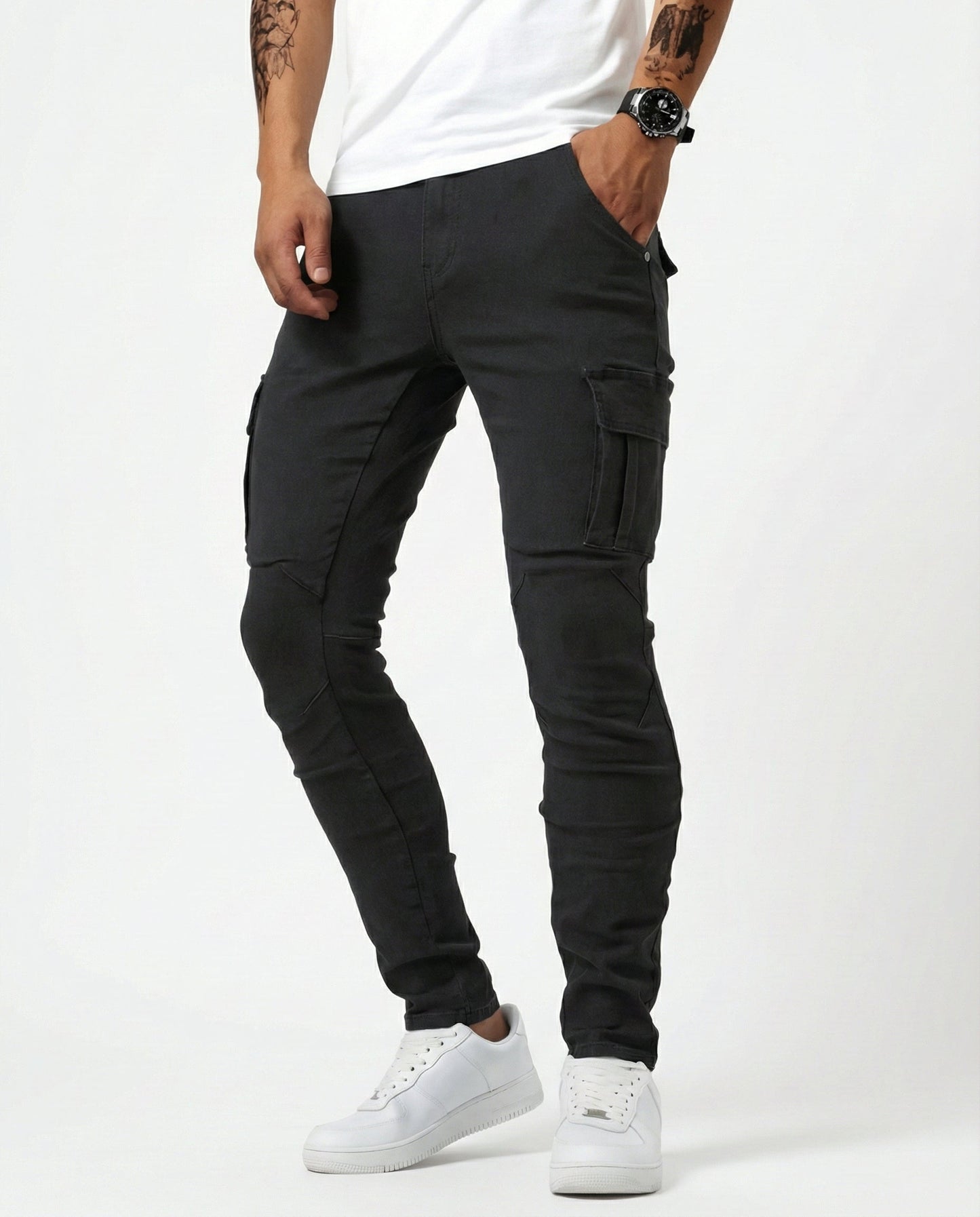 Pantalón Cargo Marino Elástico