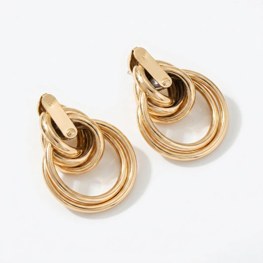 Pendientes Aros Dorados entrelazados