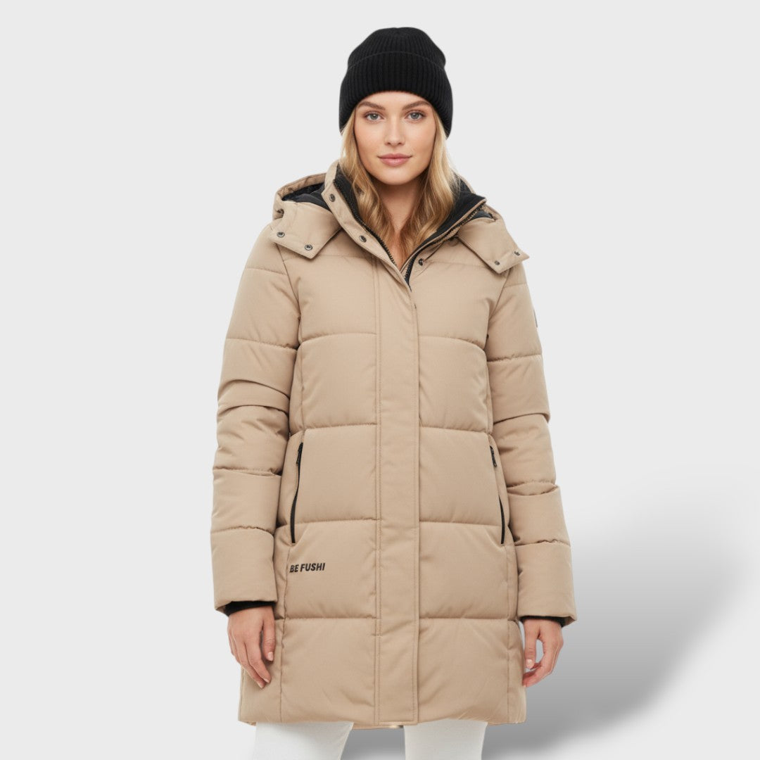 Abrigo Acolchado Mujer Largo con Capucha Elegant