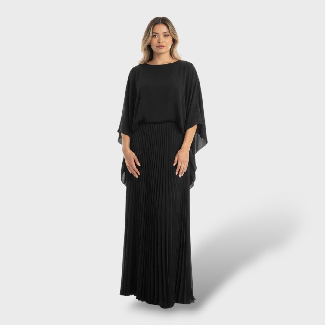 Vestido maxi elegante manga murciélago