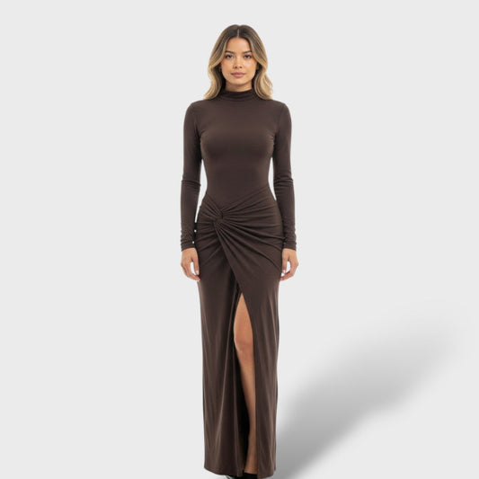 Vestido Maxi Elegante Fruncido Mujer
