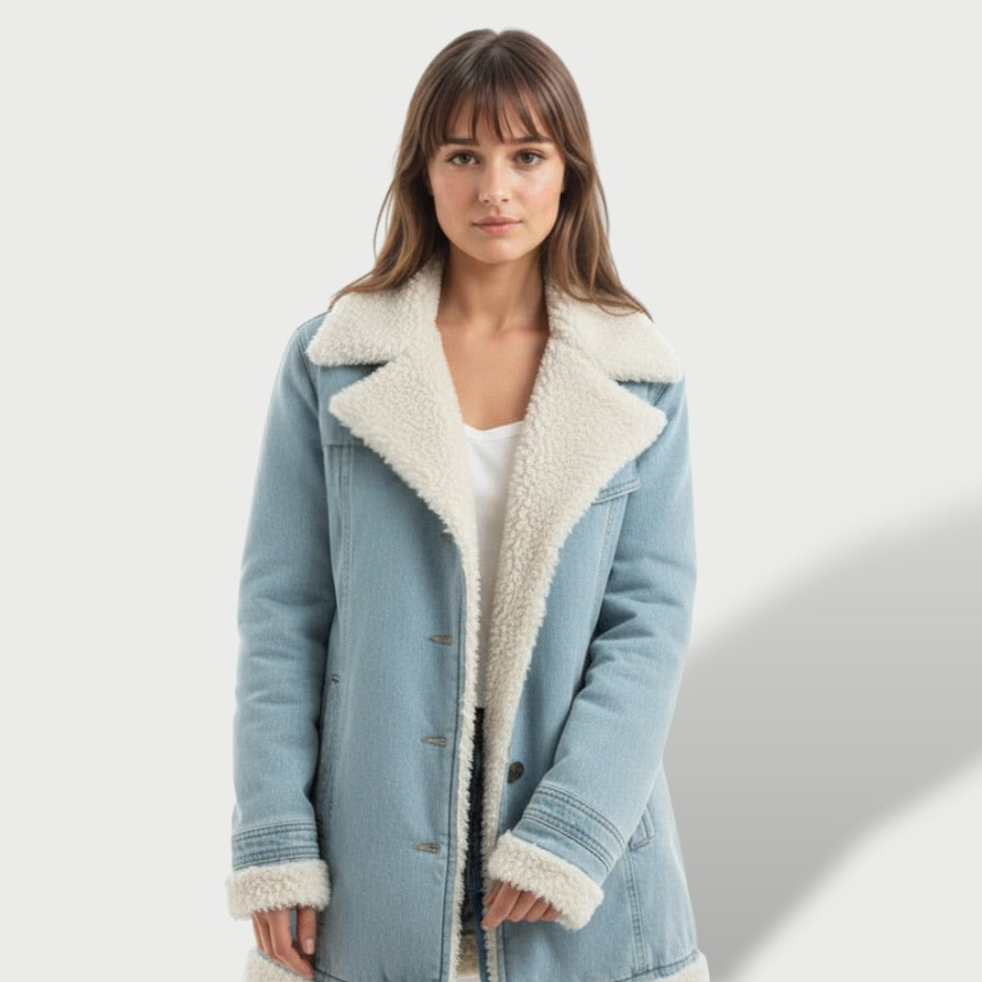 Abrigo Largo Mujer Invierno con Solapa Elegante